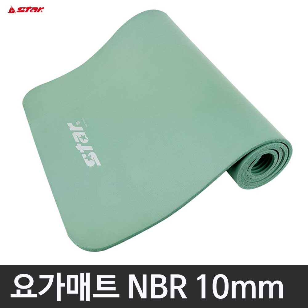 스타 요가매트 NBR 10mm 민트 쿠션감 충격흡수 필라테스